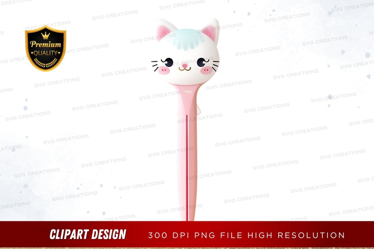 Cute cat-designed pink pen