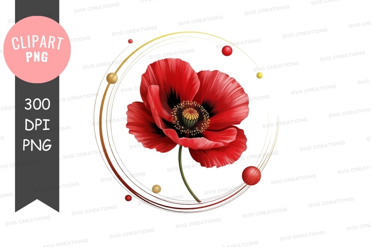 Red Flower Clipart Image 20