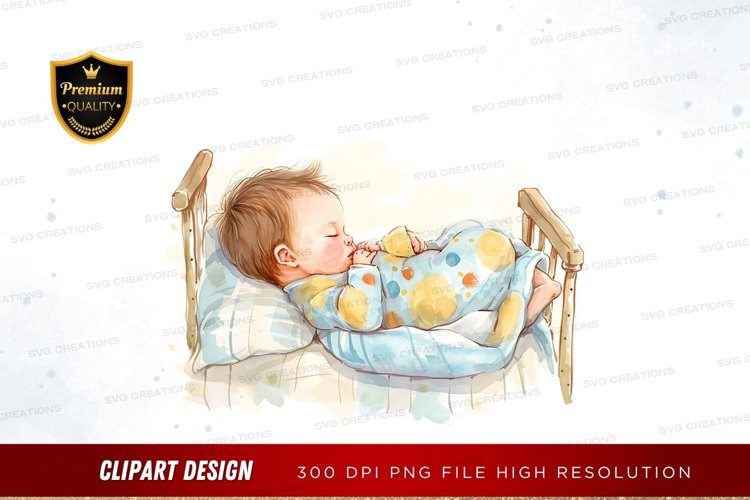 Sleeping baby in crib