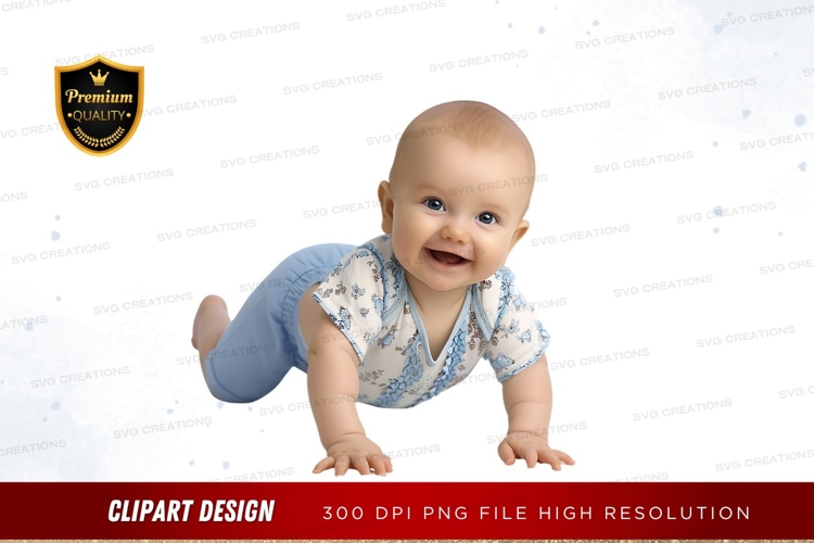 Happy baby crawling