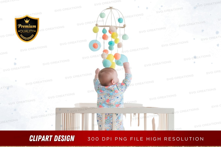 Baby reaching for mobile