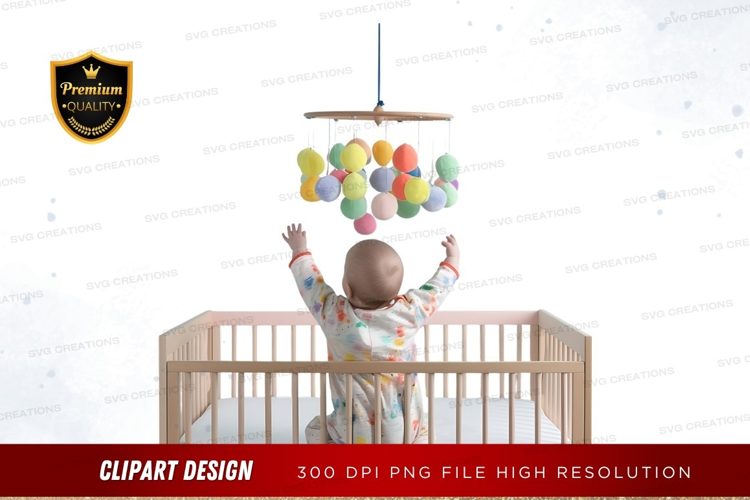 Baby reaching for mobile