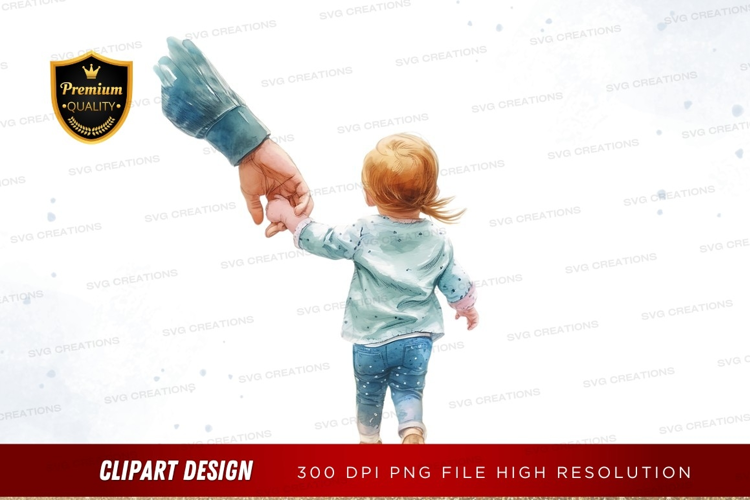 Child holding adult's hand