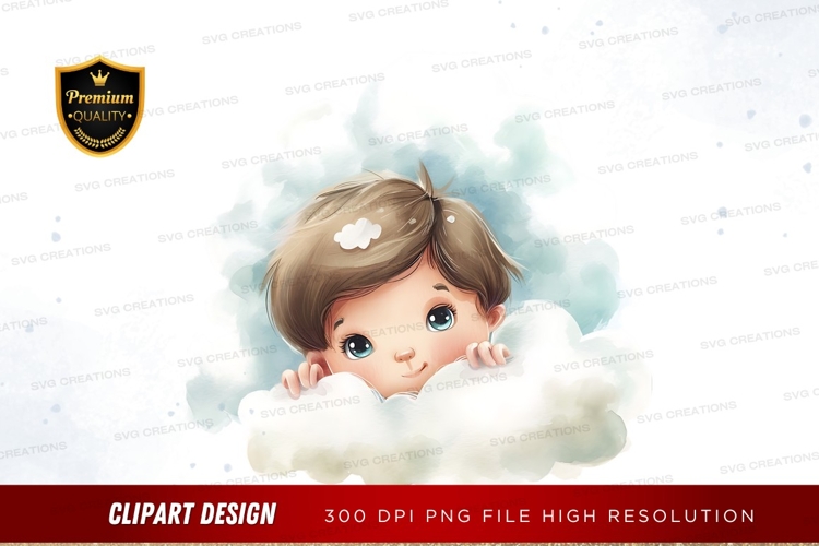 Dreamy child on a cloud