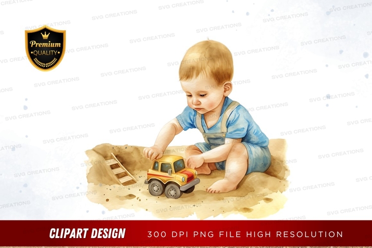 Child playing with toy car