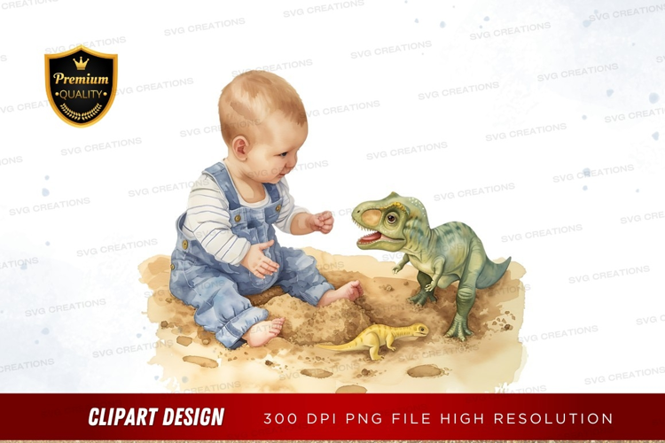 Child playing with dinosaur toys