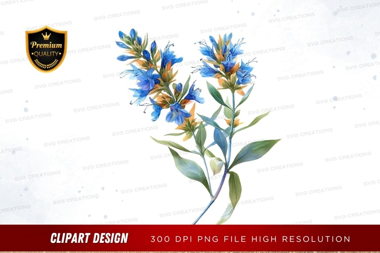 Blue Flowers Clipart Image 18