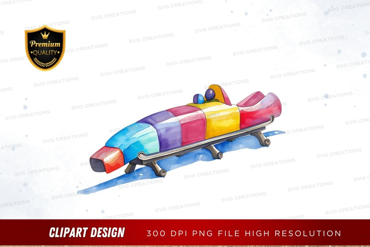 Colorful bobsled clip art