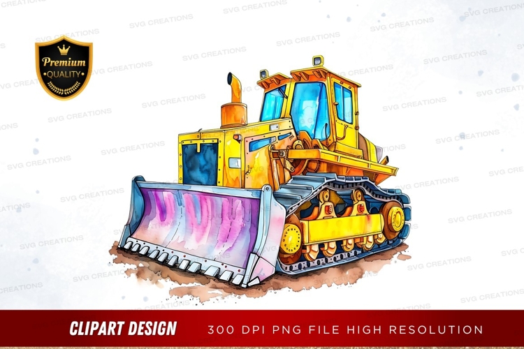 Colorful bulldozer clipart png