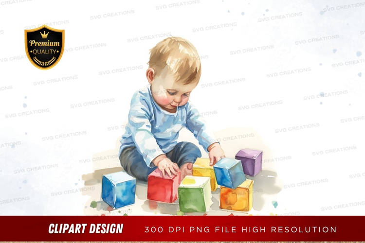 Child playing with building blocks