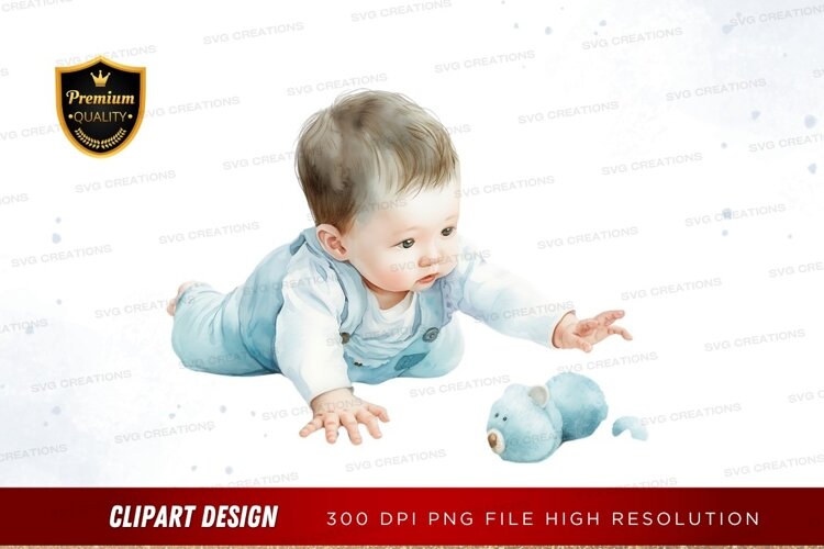 Curious baby with toy example image 1