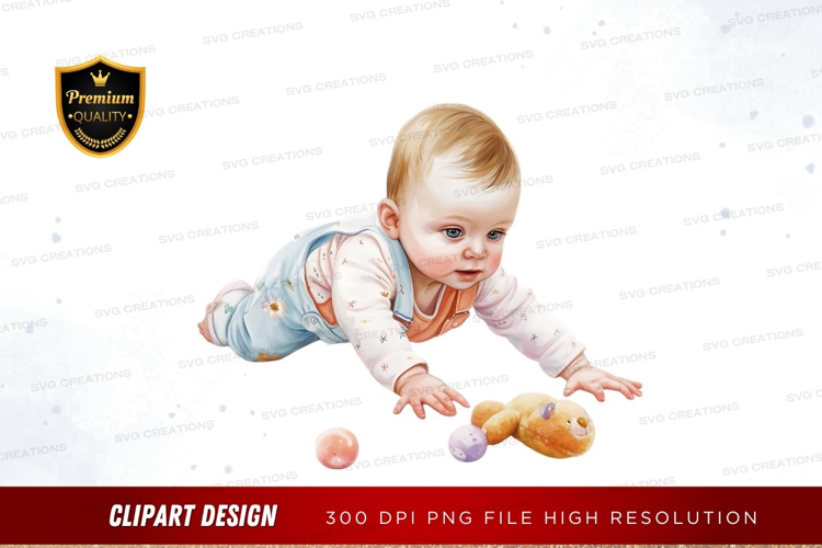 Baby playing with toys