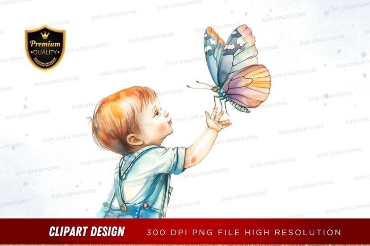 Child and butterfly example image 1