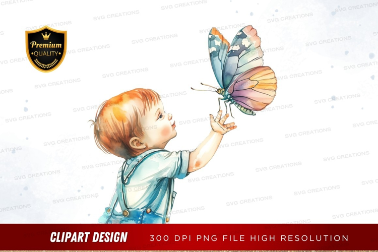 Child and butterfly