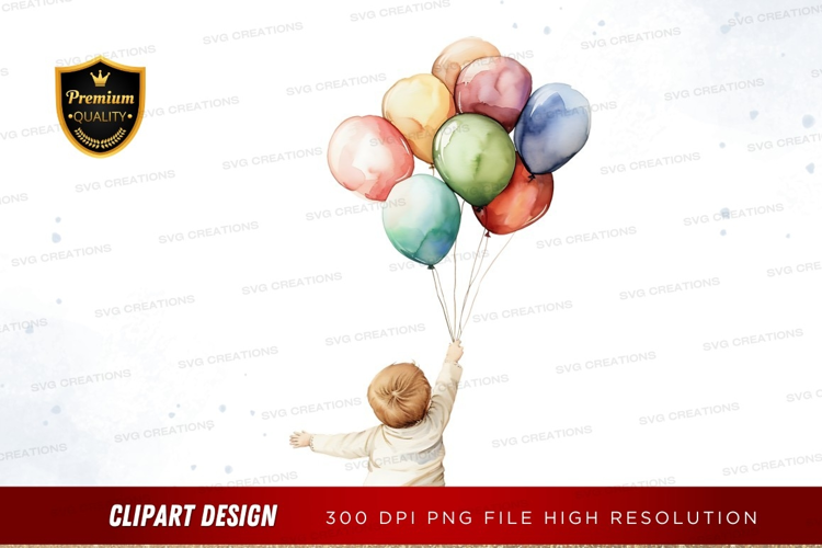 Child with colorful balloons