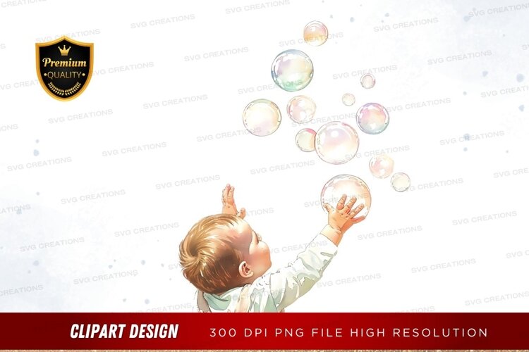 Baby playing with bubbles example image 1