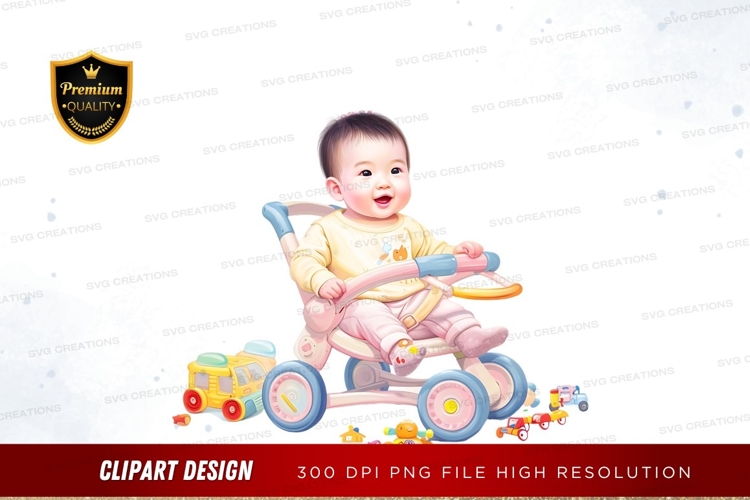 Baby playing with toys