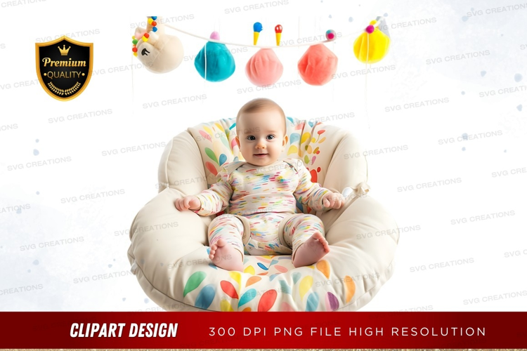 Baby in a colorful activity seat
