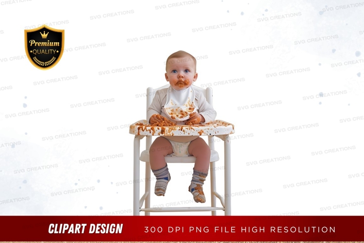 Baby with pizza clipart png