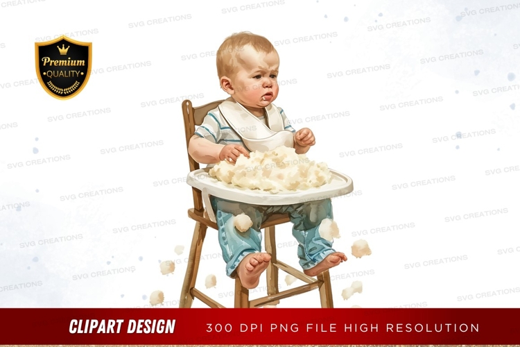 Baby eating mashed potatoes example image 1