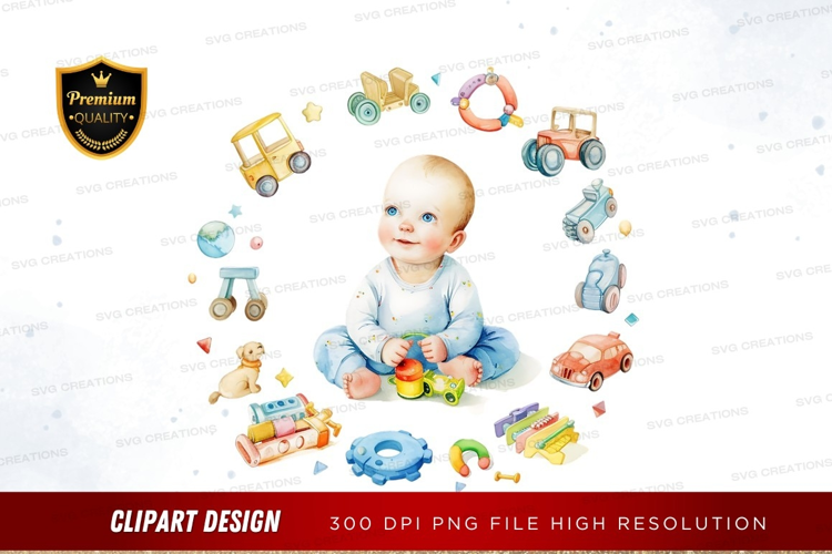 Baby with toys
