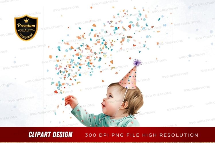Celebrating toddler with confetti example image 1