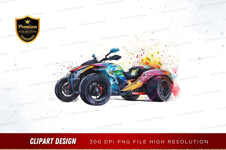 Colorful futuristic motorcycle