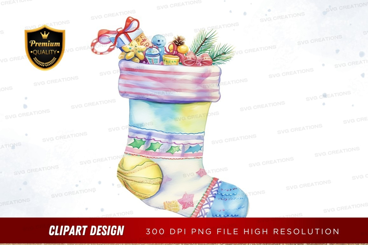 Christmas stocking with gifts
