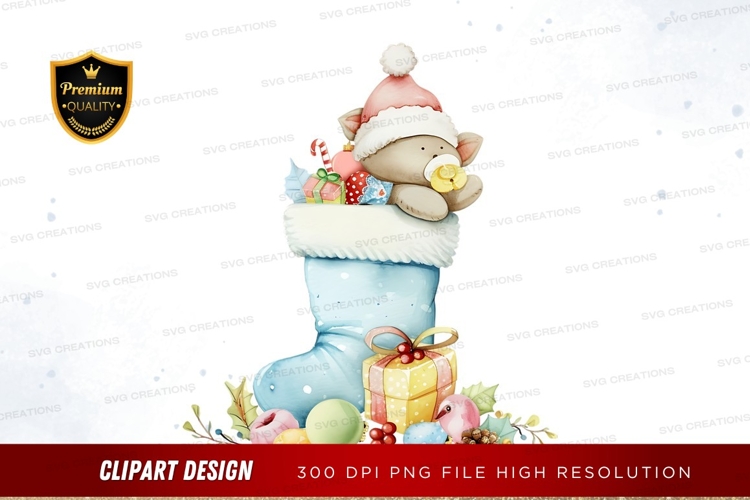 Christmas Stocking Clipart Image 17