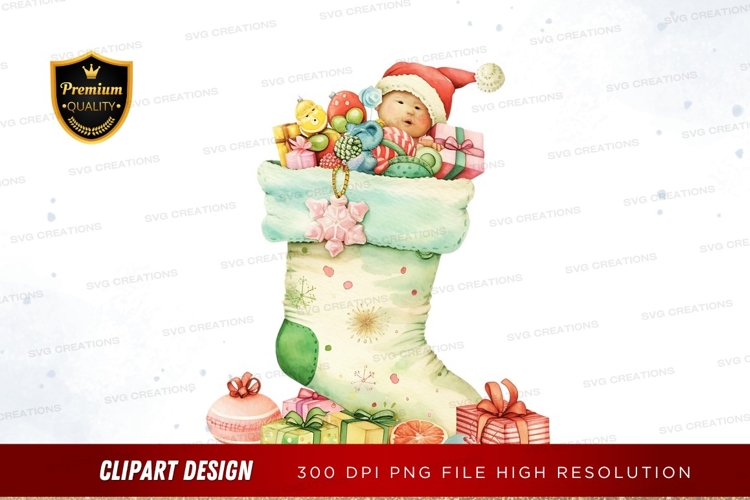 Christmas Stocking Clipart Image 7