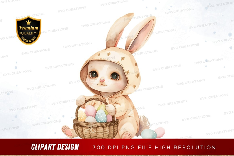 Cute easter bunny with basket