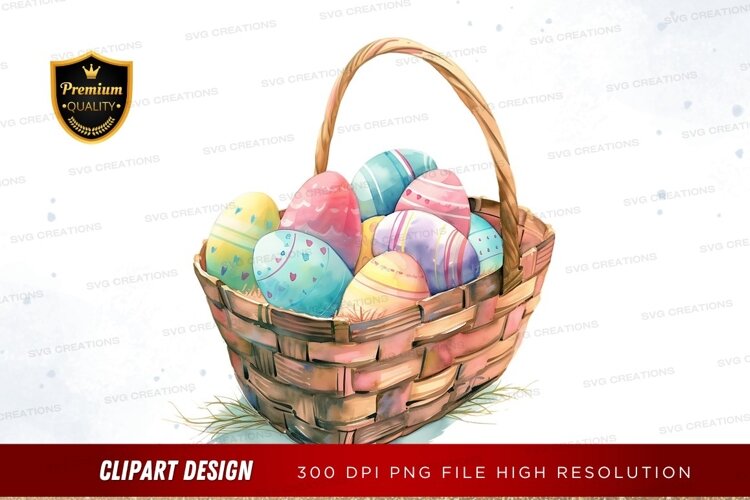 Easter basket with decorated eggs example image 1