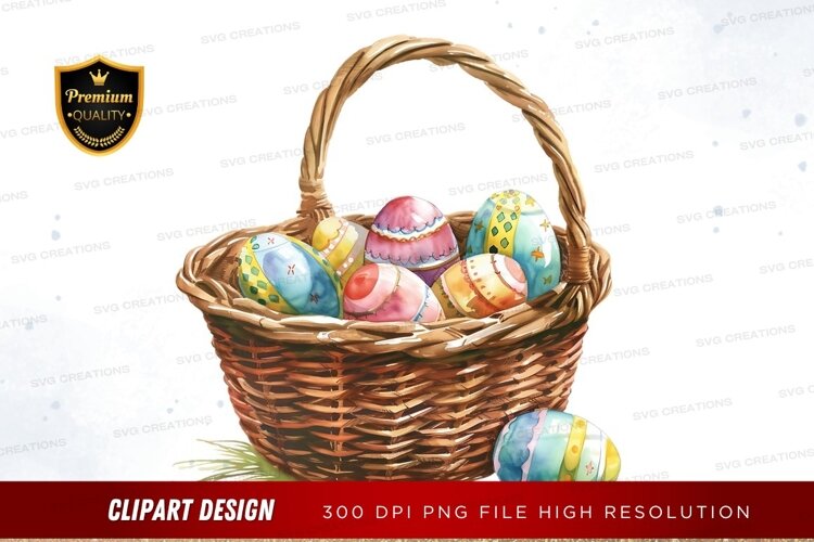 Easter basket with decorated eggs example image 1