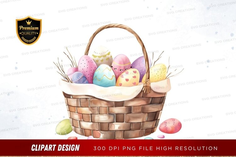 Easter basket with colorful eggs example image 1
