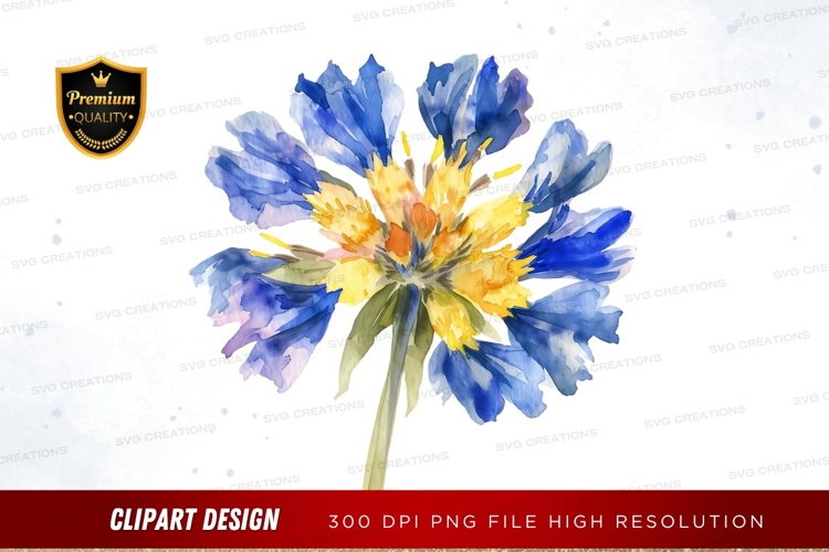 Blue Flower Clipart Image 2