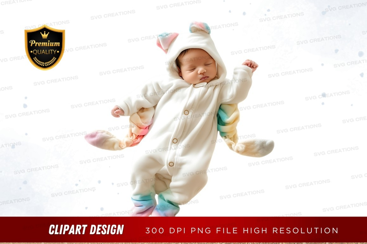 Sleeping baby in bunny onesie