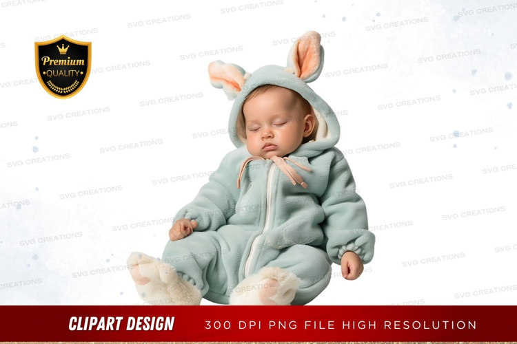 Baby in bunny costume