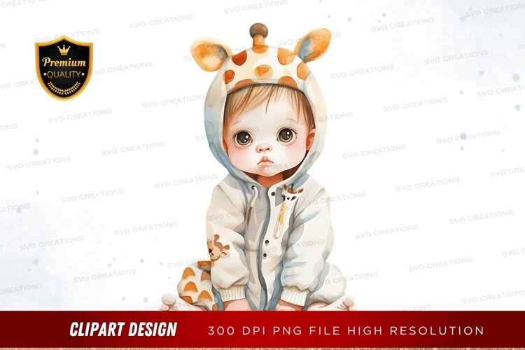 Adorable baby in giraffe onesie example image 1