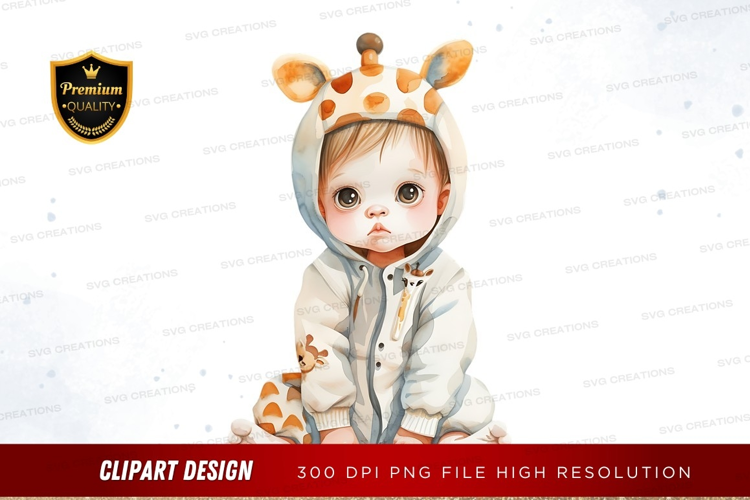Adorable baby in giraffe onesie