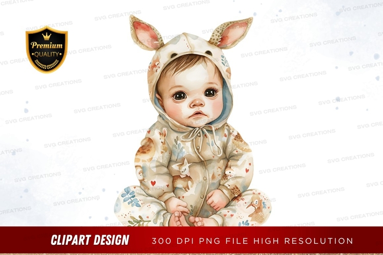 Adorable baby in bunny onesie