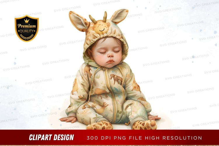Baby in giraffe costume