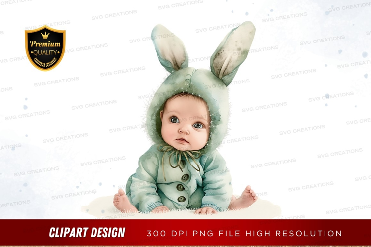 Baby in bunny costume
