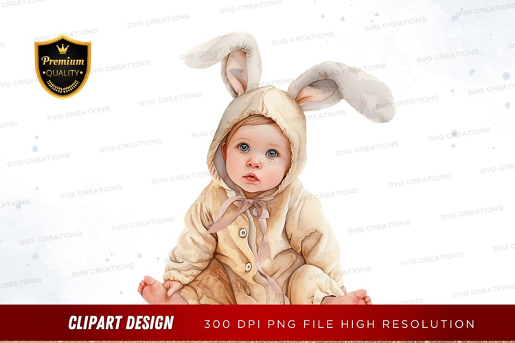 Baby in bunny costume