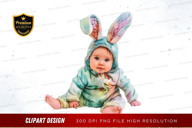 Baby in bunny costume