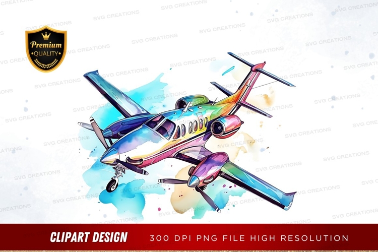 Colorful airplane clipart png
