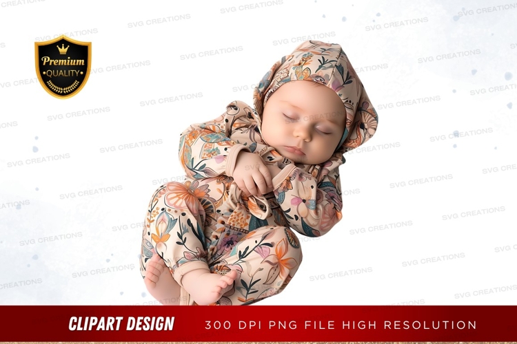 Sleeping baby in floral onesie