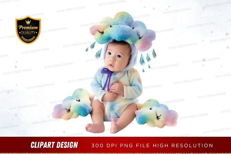 Rainbow cloud baby costume