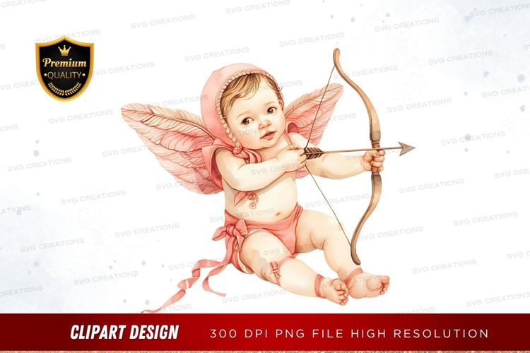 Cute baby cupid with wings