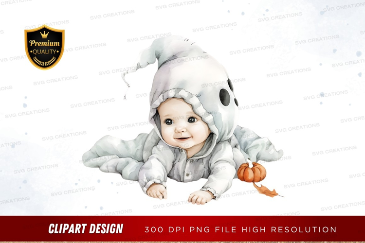 Baby in ghost costume