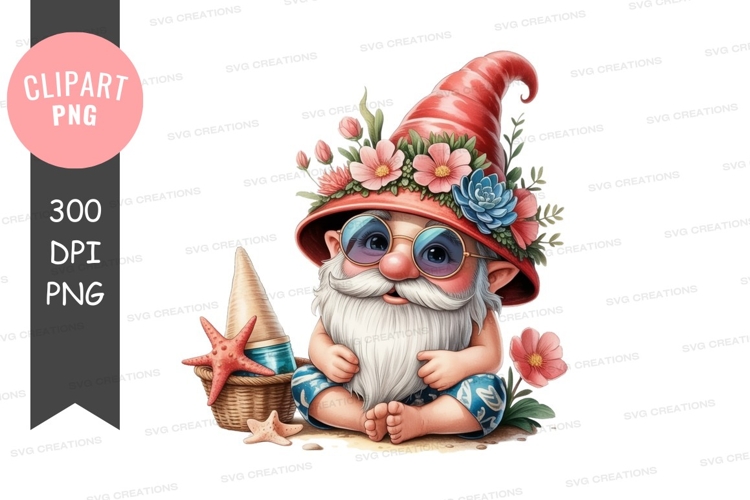 Beach gnome with sunglasses